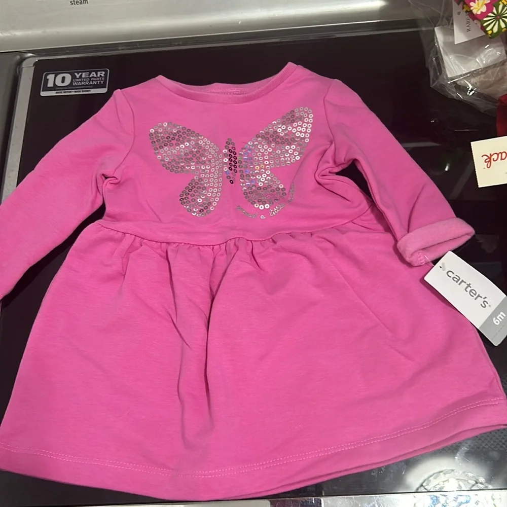 Girls 6 months dress new nwt sequin sparkle butterfly